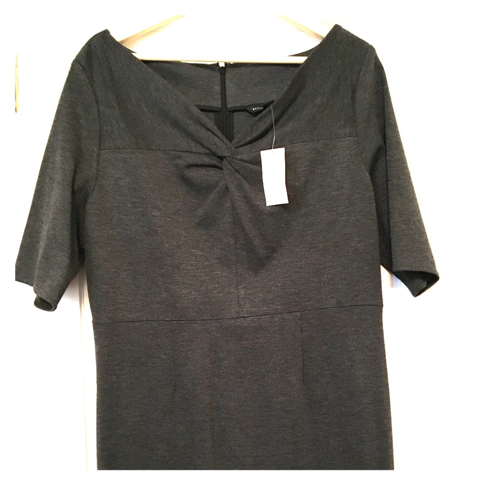 Banana Republic Charcoal Gray Twist Front Dress